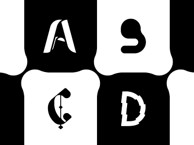 A B C D alphabet black and white bnw challenge daily design icons illustrator lettering type type design typography vector