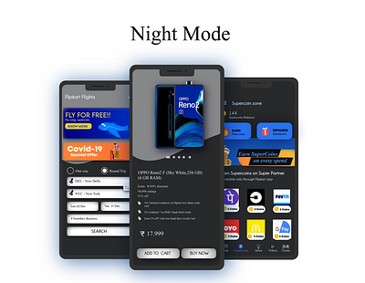 flipkart redesign nightmode ui ux design