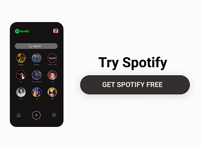 spotify redesign design figma minimal ui ux design xd design