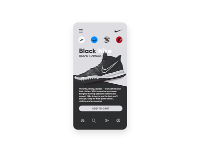 Nike app branding design minimal ui