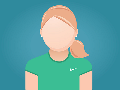 Portrait athletic illustration ponytail portrait sports t shirt