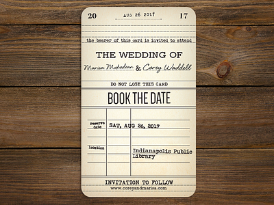 Library Card Save the Date books card invitation library library card save the date stationery vintage wedding