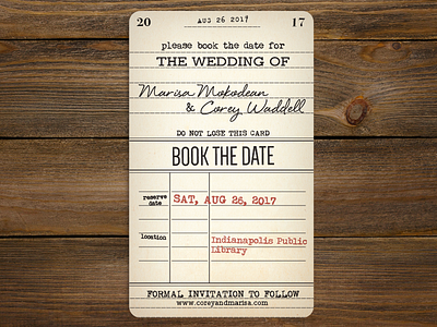 Library Card Save the Date books card invitation library library card save the date stationery vintage wedding