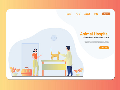 Animal Hospital animation design editorial illustration education illustration illustrator illustrator designillustrator typography ux vector