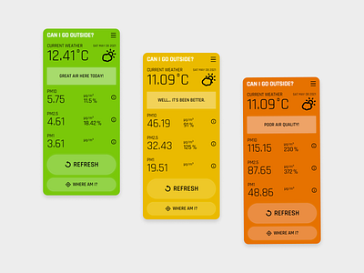 Can I go outside? air pollution climate dashboard mobile ui pollution typography ux design weather weather app