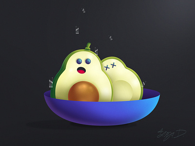 Avocado Drama avocado design drama illustration minimal salt