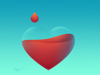 Just my type blood donation design heart illustration minimal