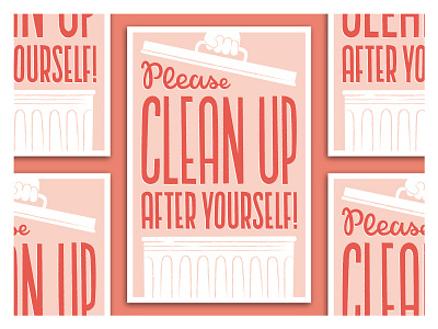 Keep It Clean! clean digital art font fonts hand drawn illustration illustrator lunchroom poster sign trash typography