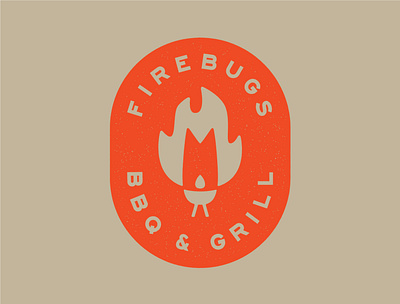 Firebugs BBQ Logo bbq branding bug design food illustration lockup logo one color restaurant type typography vector