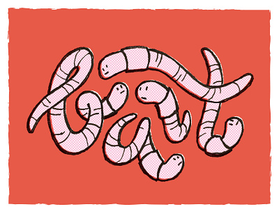 Bait (Anxious Worms) anxiety design illustration illustrator inktober text texture typography vector worms