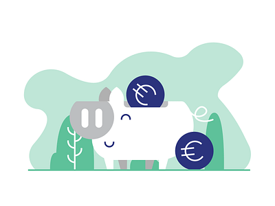 Savings For A Brand New Home business case design euro green house icon illustration loan money mortgage mortgage loans pig piggybank sell trees vector