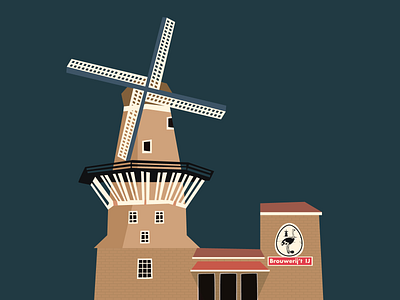 Brouwerij't IJ Amsterdam amsterdam beer brewery building business design egg holland house ij illustration mill netherlands ostrich vector