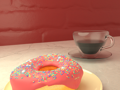 Donut & Coffee in 3D 3d 3d animation 3d art blender blender3d coffee donut donut and coffee