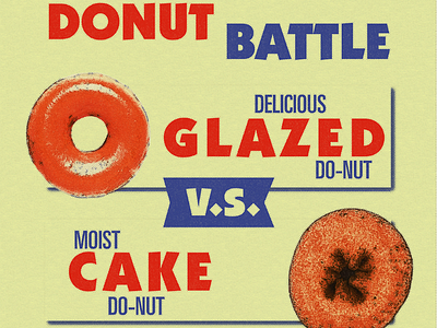 Donut Battle 1950s donut graphic design retro