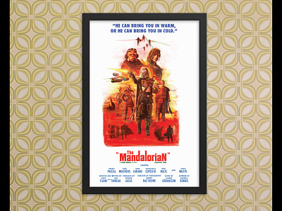 "The Mandalorian" Season One poster 1960s cinemarama graphic design illustration movie poster retro star wars the mandalorian