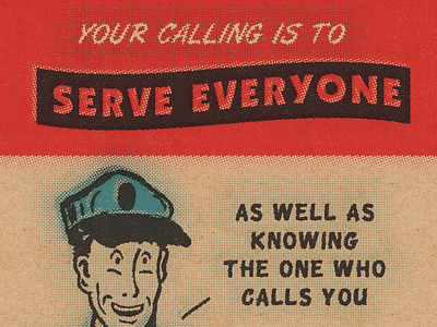 Serve everyone 1950s graphic design print retro social media graphic