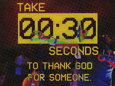 Take 30 secs 1990 90s church graphic design halftone pulp