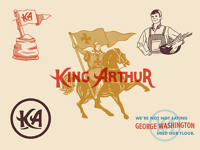 King Arthur Flour: Rebrand 1950s americana baking flour graphic design king arthur flour logo design mid century packaging design