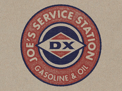 Joe's Service Station 1950s gas station graphic design mid century retro