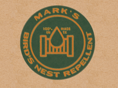 Mark's Bird's Nest Repellent fishing graphic design retro sticker