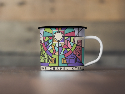 One Chapel Kyle mug design christian church color graphic design illustrator line mock up mug design one chapel stained glass