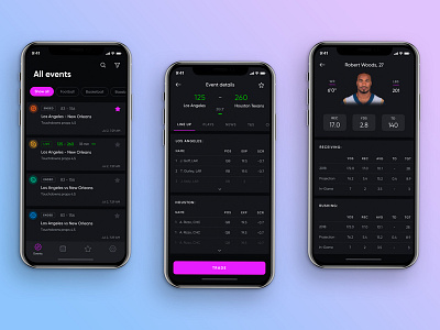 Sport Stock app design