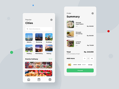 Oleholeh - Culinary App app app design cities city clean creative culinary culinary app icon photography ui design ui ux