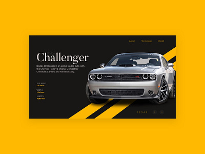 Challenger car design landing landing page ui ux web
