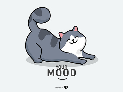 Cat is my mood animation art design flat icon illustration illustrator logo minimal vector