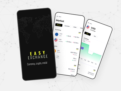 Currency and crypto exhange app crypto currency exchange finance fintech metal mobile wallet