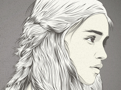 Daenerys Targaryen daenerys targaryen dragon fan art games of thrones hair illustration portrait print tv serie vector woman