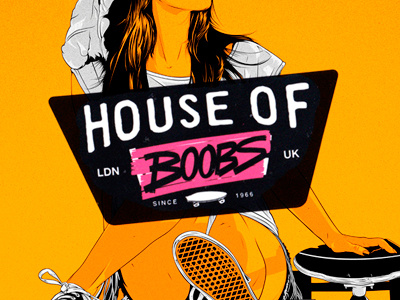 Boobs & Boards // Vans Exhibition artwork boobs exhibition girl london longboard skateboard vans vector woman