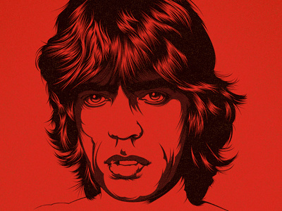 Mick Jagger artwork band hair illustration mick jagger portrait rock and roll the rolling stones vector voice