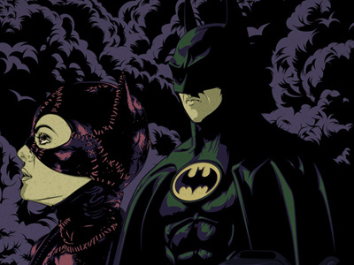 Batman Returns Tribute batman batman returns catwoman comic fan art film illustration movie superhero tim burton vector