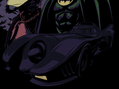 Batman Returns Tribute batman batman returns batmobile catwoman comic fan art film illustration movie superhero tim burton vector