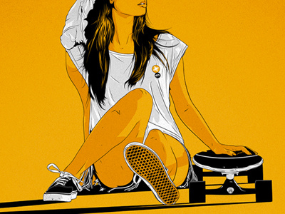 Boobs & Boards // Vans Exhibition artwork charity digital art exhibition girl house of vans illustration london vans vector woman