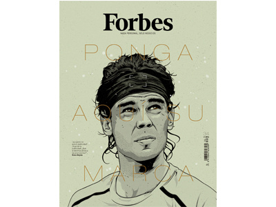 Forbes artwork cover editorial forbes illustration illustrator magazine nike portrait rafa nadal vector