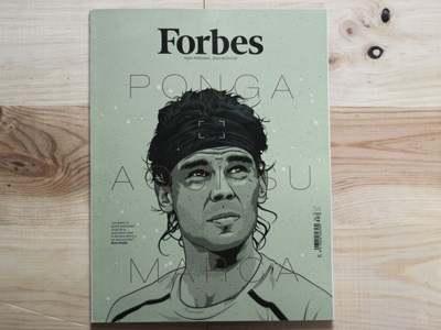 Forbes artwork cover editorial forbes illustration illustrator magazine nike portrait rafa nadal vector