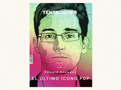 TENTACIONES artwork editorial edward snowden face icon illustration magazine pop portrait tentaciones vector