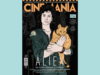 CINEMANIA alien artwork cinemania digital art film horror illustration movie ripley sci fi terror vector