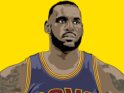 ESPN mag artwork digital digital art editorial espn illustration illustrator lebron james magazine portrait sport vector