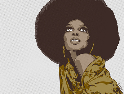 RETRO 03 afro artwork digital digital art digitalart editorial editorial illustration fashion illustration illustrator magazine model music pop portrait print sixties vector
