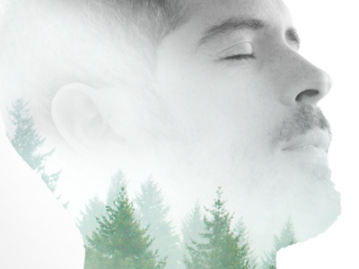 Take a deep breath double exposure photo touch