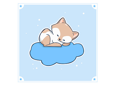 Gatito en su nube bebés celeste design dibujos animados estrellas felinos game gatitos gato ilustración ilustrator mascota nieve nube pastel pelaje pequeños tarjeta tiernos tranquilo