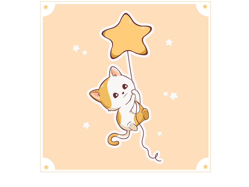 Gatito Colgado De Su Estrella By Paola Giusti On Dribbble