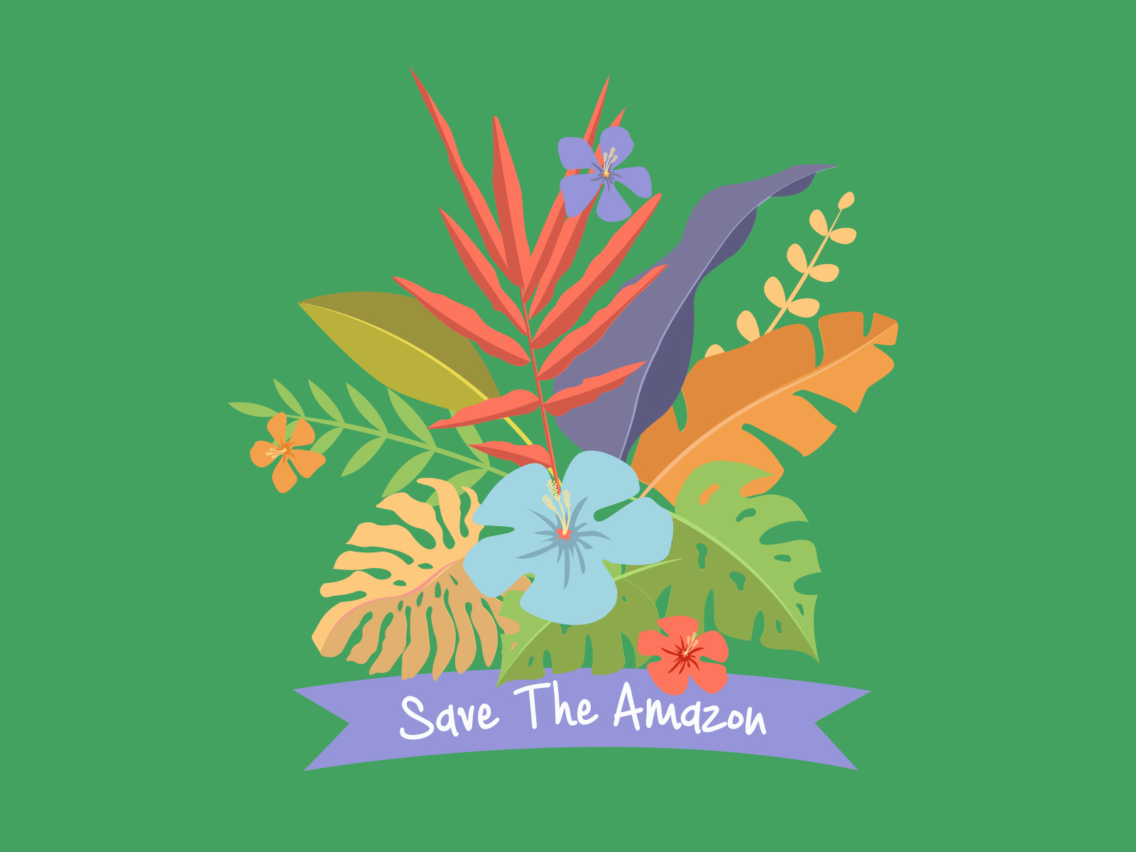 Floral Amazonas amazonas azul botánico cartel colores flora floral hojas ilustración naturaleza plantasia tarjeta vector vegetación vida