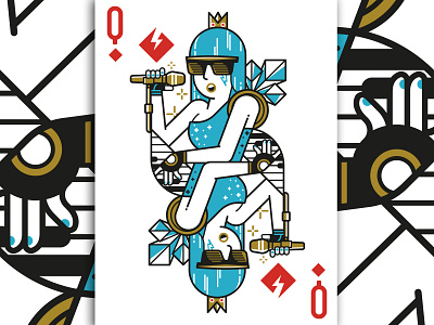 Gaga Poker Face Playing Card character flat gaga illustration lady ladygaga linear piano playing cards poker popstar queen vector