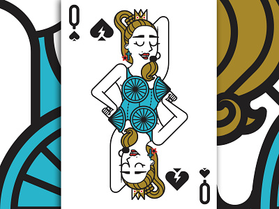 Queen Madonna Playing Card blonde character flat illustration linear madonna materialgirl playing cards poker popstar queen queens singer vector virgin