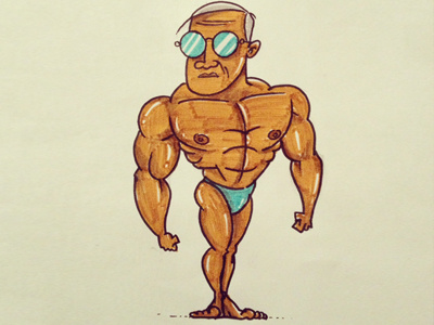 Just sketching beach glasses man muscles sea sketch skin suite tanned