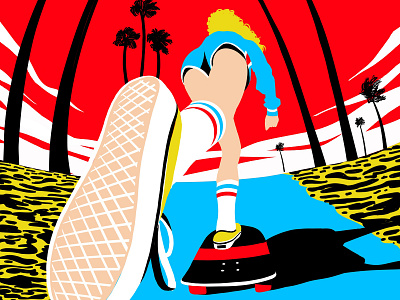 Fisheye Skater flat illustration